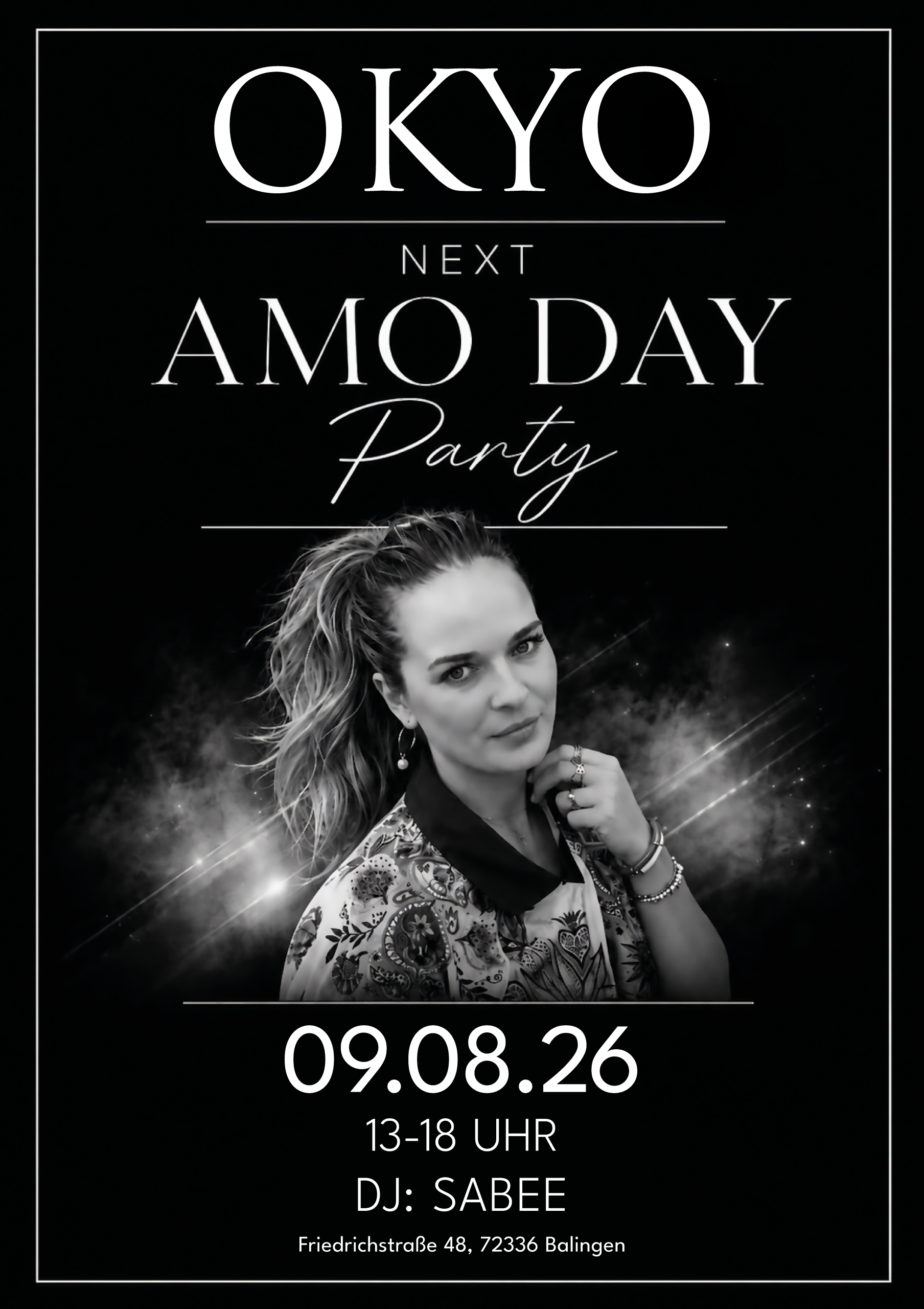 OKYO DAY Party am 09.08. in Balingen – Sommerparty mit DJ SABEE, Cocktails und guter Stimmung.